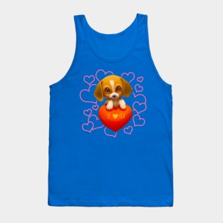 I Love You Sweetheart Cute Beagle Puppy Tank Top